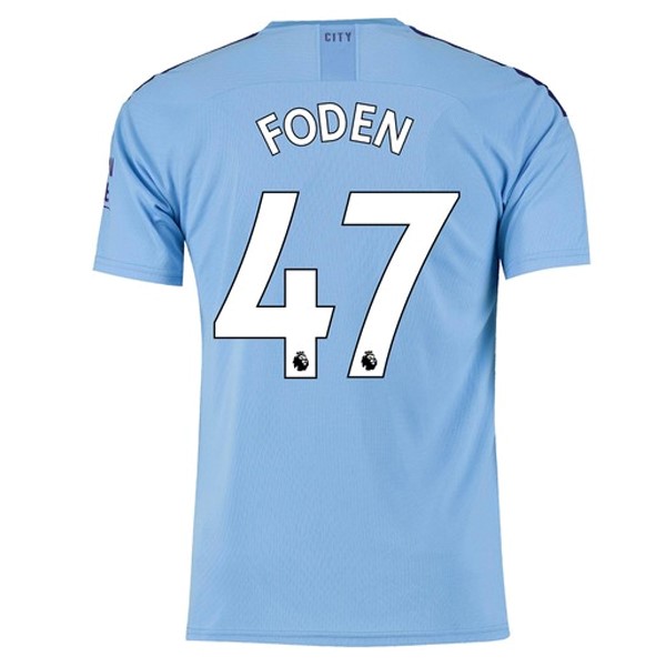 Trikot Manchester City NO.47 Foden Heim 2019-20 Blau Fussballtrikots Günstig